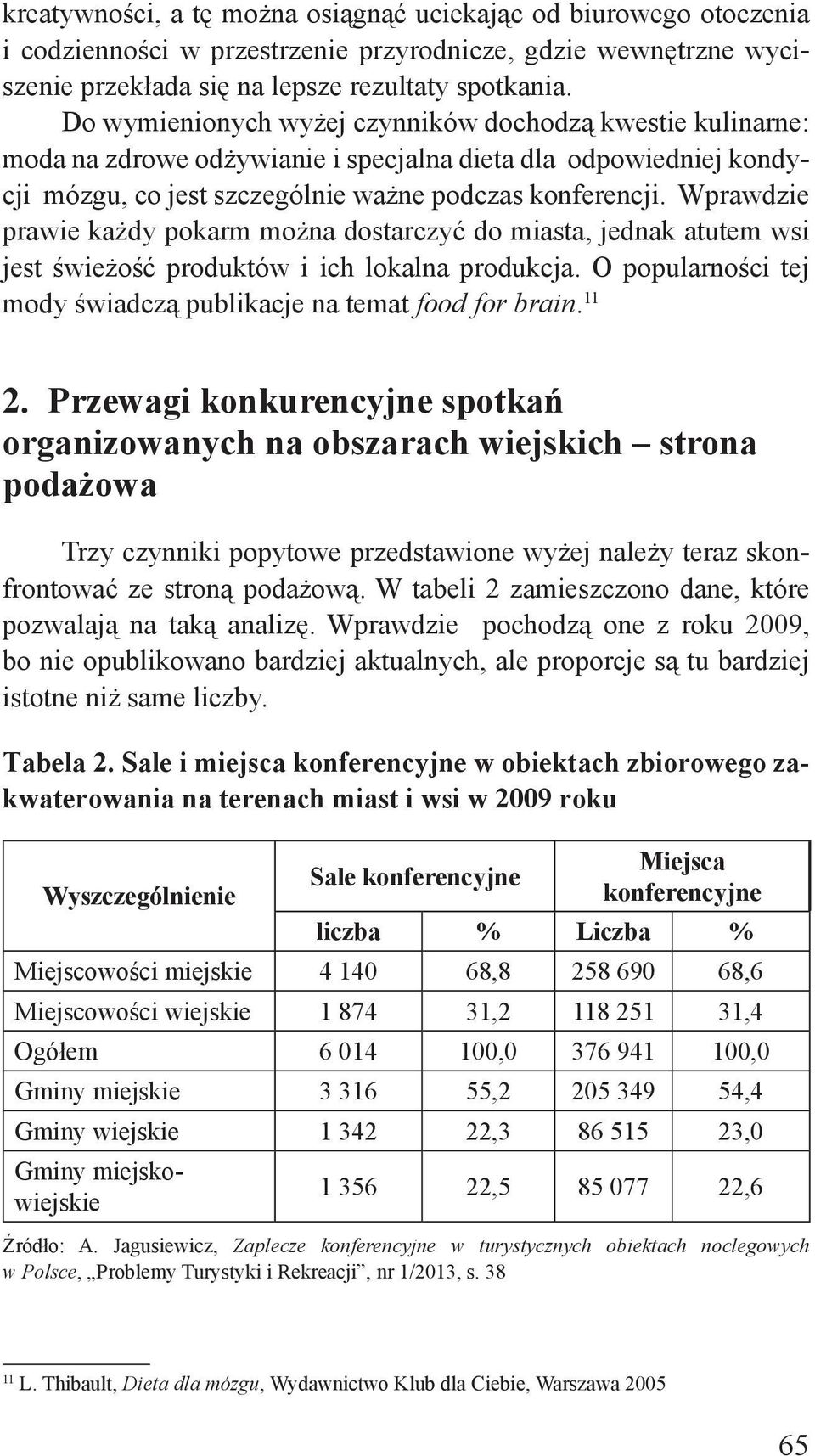 Wprawdzie prawie każdy pokarm można dostarczyć do miasta, jednak atutem wsi jest świeżość produktów i ich lokalna produkcja. O popularności tej mody świadczą publikacje na temat food for brain. 11 2.