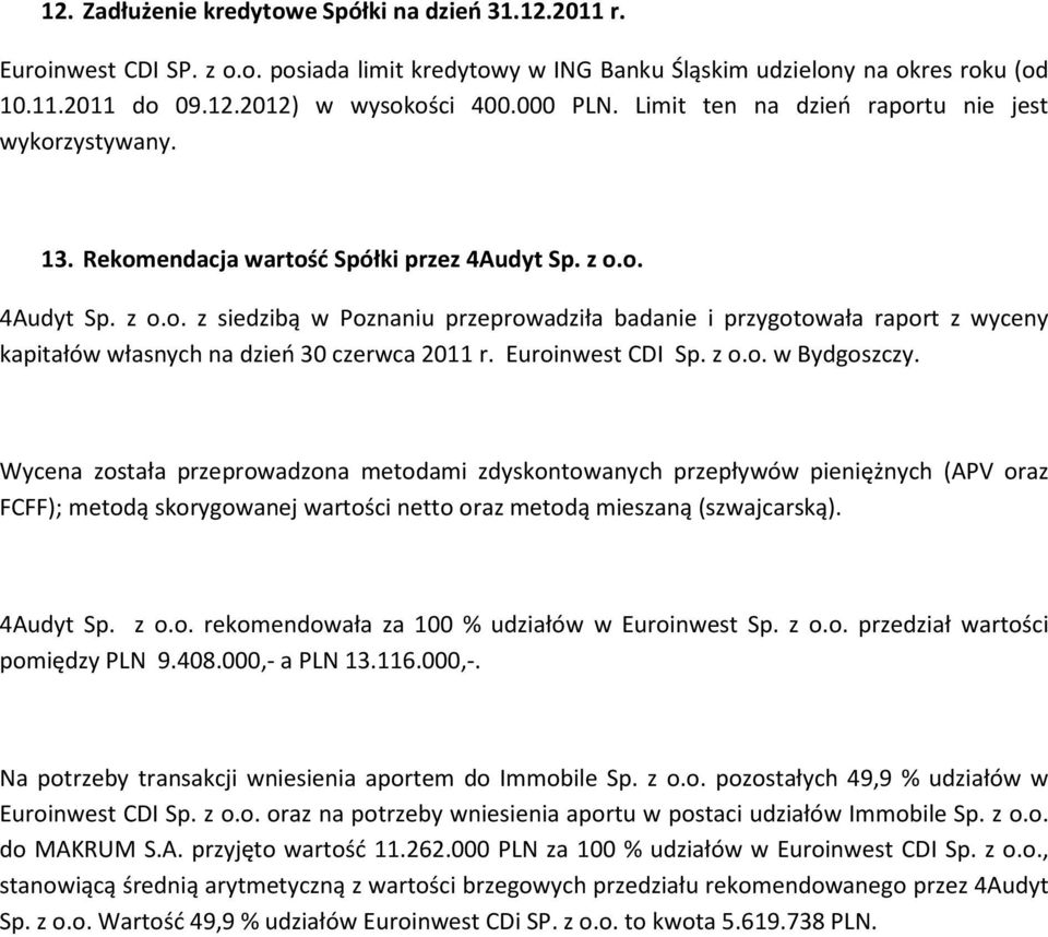 Euroinwest CDI Sp. z o.o. w Bydgoszczy.