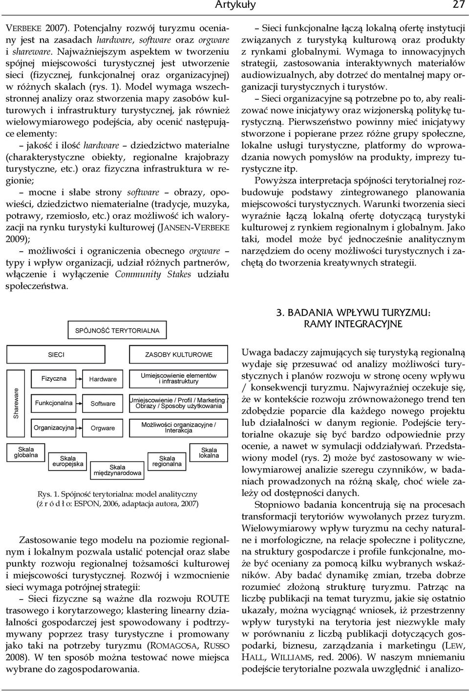 Model wymaga wszechstronnej analizy oraz stworzenia mapy zasobów kulturowych i infrastruktury turystycznej, jak również wielowymiarowego podejścia, aby ocenić następujące elementy: jakość i ilość