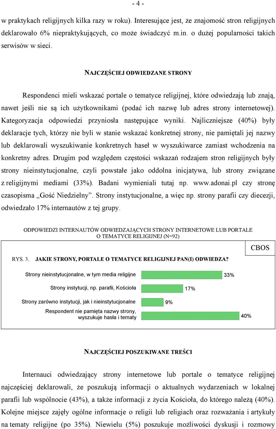 NAJCZĘŚCIEJ ODWIEDZANE STRONY Respondenci mieli wskazać portale o tematyce religijnej, które odwiedzają lub znają, nawet jeśli nie są ich użytkownikami (podać ich nazwę lub adres strony internetowej).