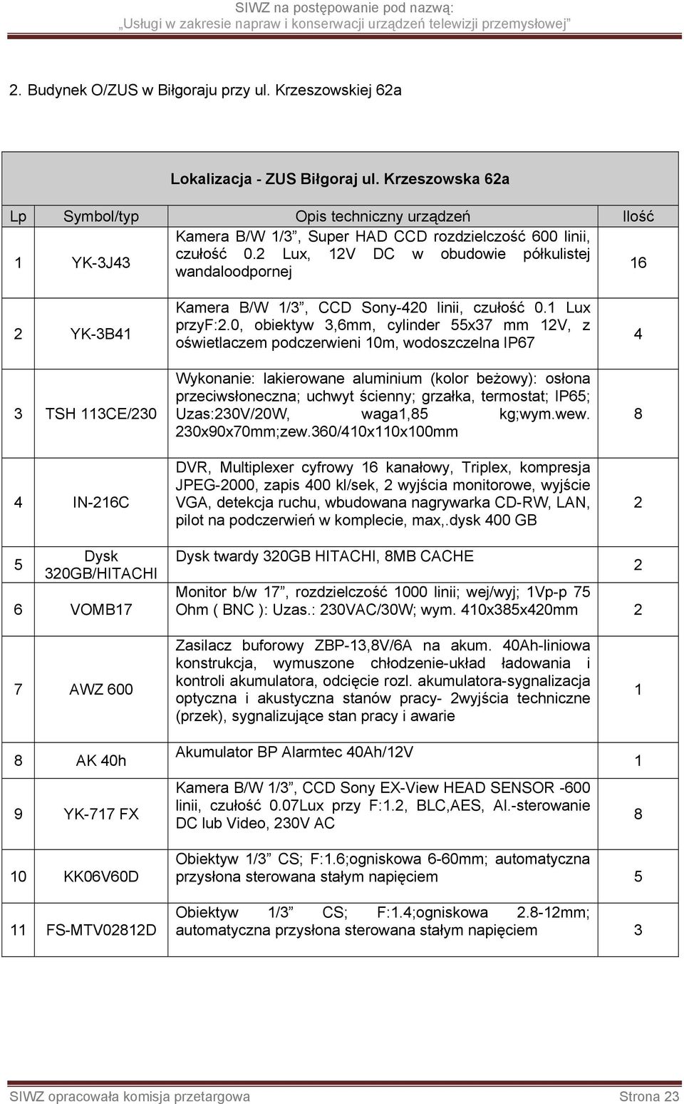 0, obiektyw 3,mm, cylinder x37 mm V, z oświetlaczem podczerwieni 0m, wodoszczelna IP7 przeciwsłoneczna; uchwyt ścienny; grzałka, termostat; IP; Uzas:30V/0W, waga,8 kg;wym.wew. 30x90x70mm;zew.