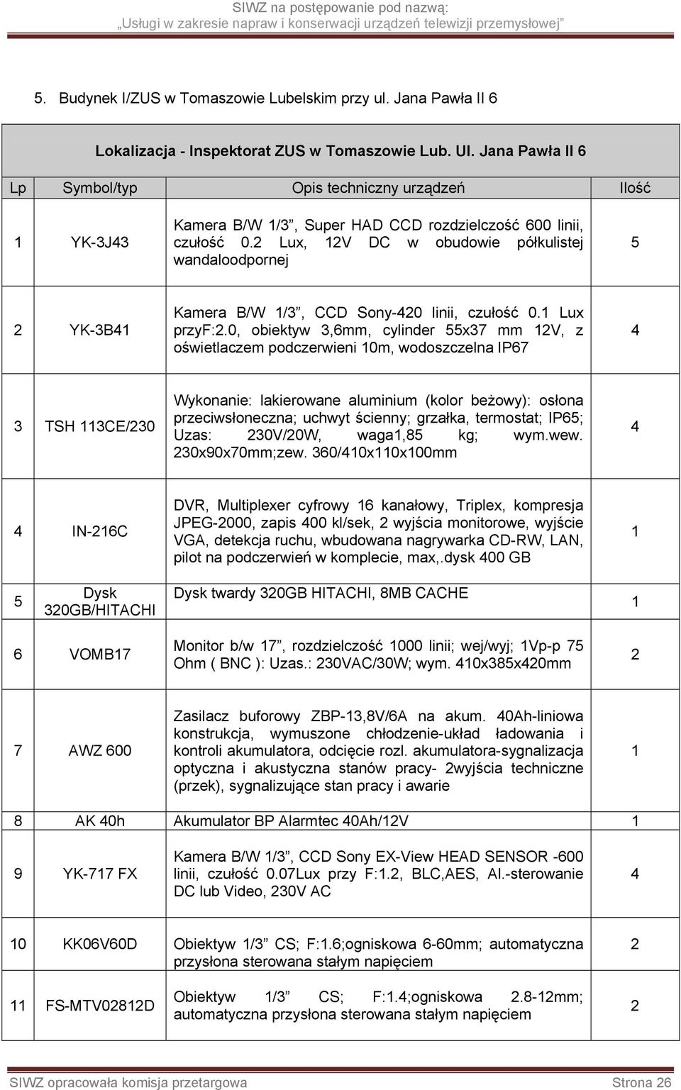 0, obiektyw 3,mm, cylinder x37 mm V, z oświetlaczem podczerwieni 0m, wodoszczelna IP7 4 3 TSH 3CE/30 przeciwsłoneczna; uchwyt ścienny; grzałka, termostat; IP; Uzas: 30V/0W, waga,8 kg; wym.wew.