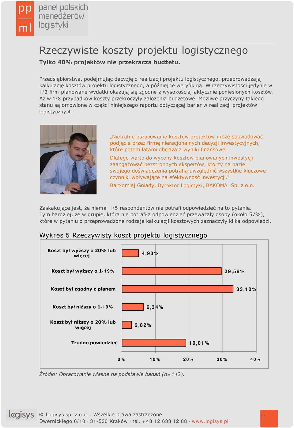 W rzeczywistości jedynie w 1/3 firm planowane wydatki okazują się zgodne z wysokością faktycznie poniesionych kosztów. Aż w 1/3 przypadków koszty przekroczyły założenia budżetowe.