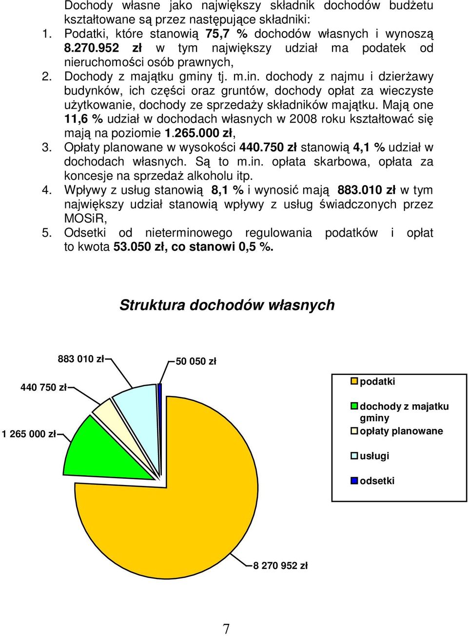 tj. m.in. dochody z najmu i dzierawy budynków, ich czci oraz gruntów, dochody opłat za wieczyste uytkowanie, dochody ze sprzeday składników majtku.