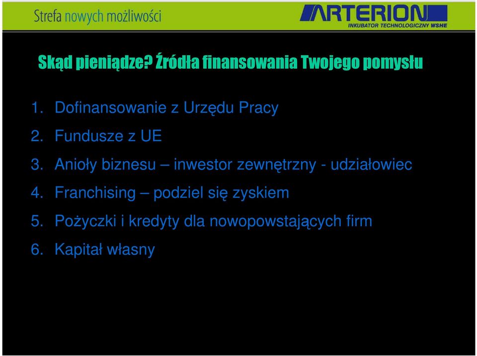 Anioły biznesu inwestor zewnętrzny - udziałowiec 4.