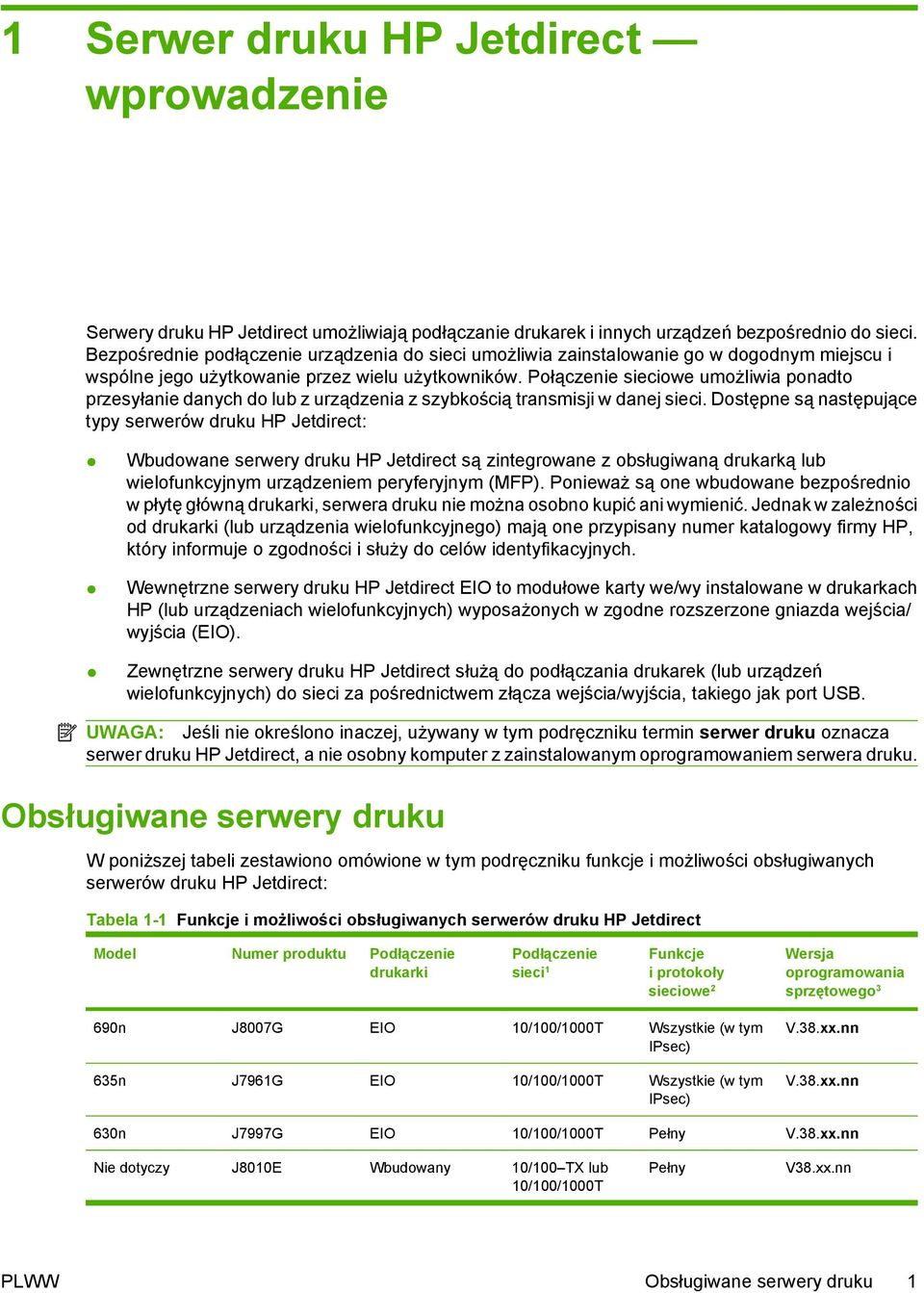 Połączenie sieciowe umożliwia ponadto przesyłanie danych do lub z urządzenia z szybkością transmisji w danej sieci.