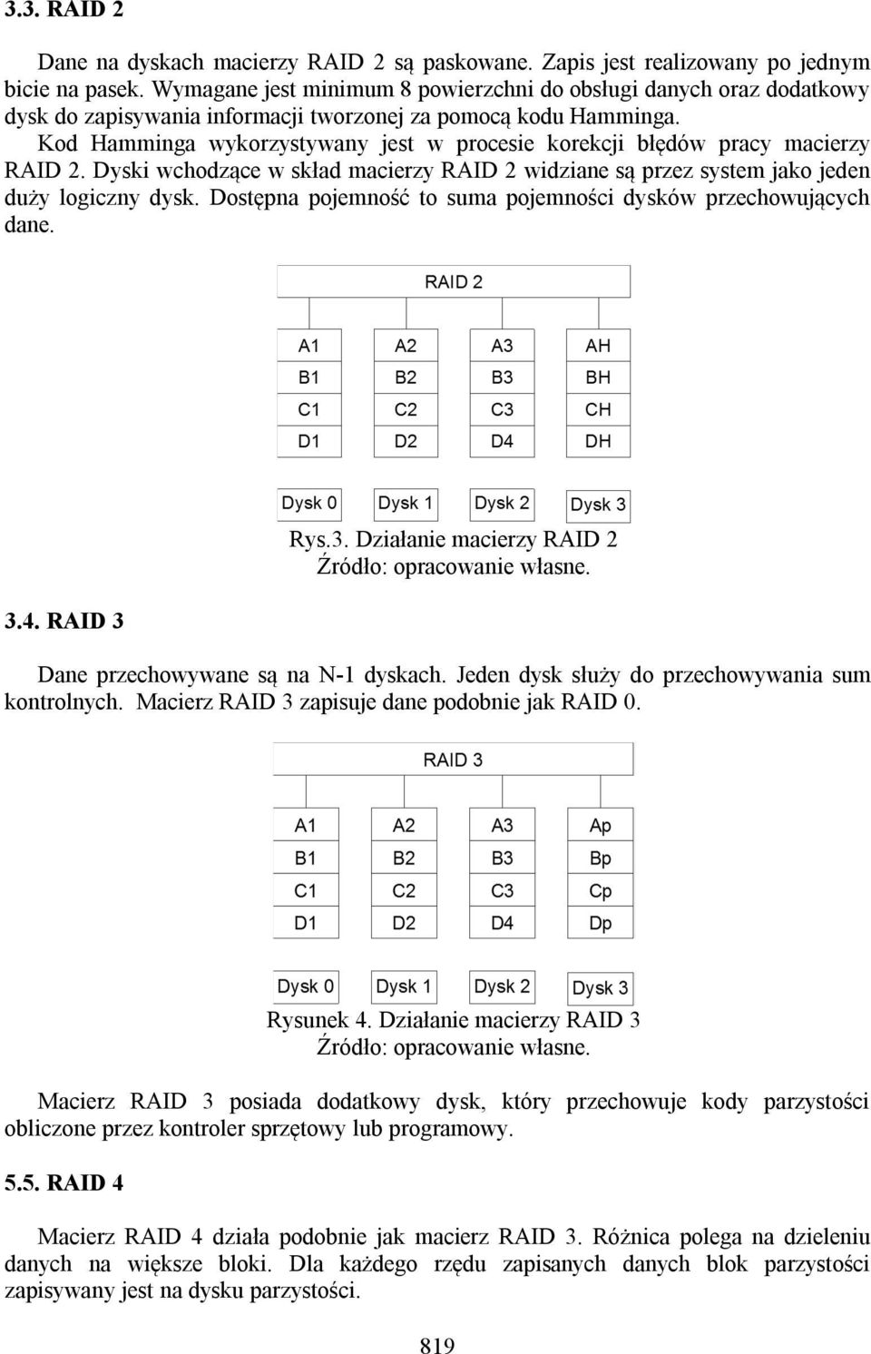 Kod Hamminga wykorzystywany jest w procesie korekcji błędów pracy macierzy RAID 2. Dyski wchodzące w skład macierzy RAID 2 widziane są przez system jako jeden duży logiczny dysk.