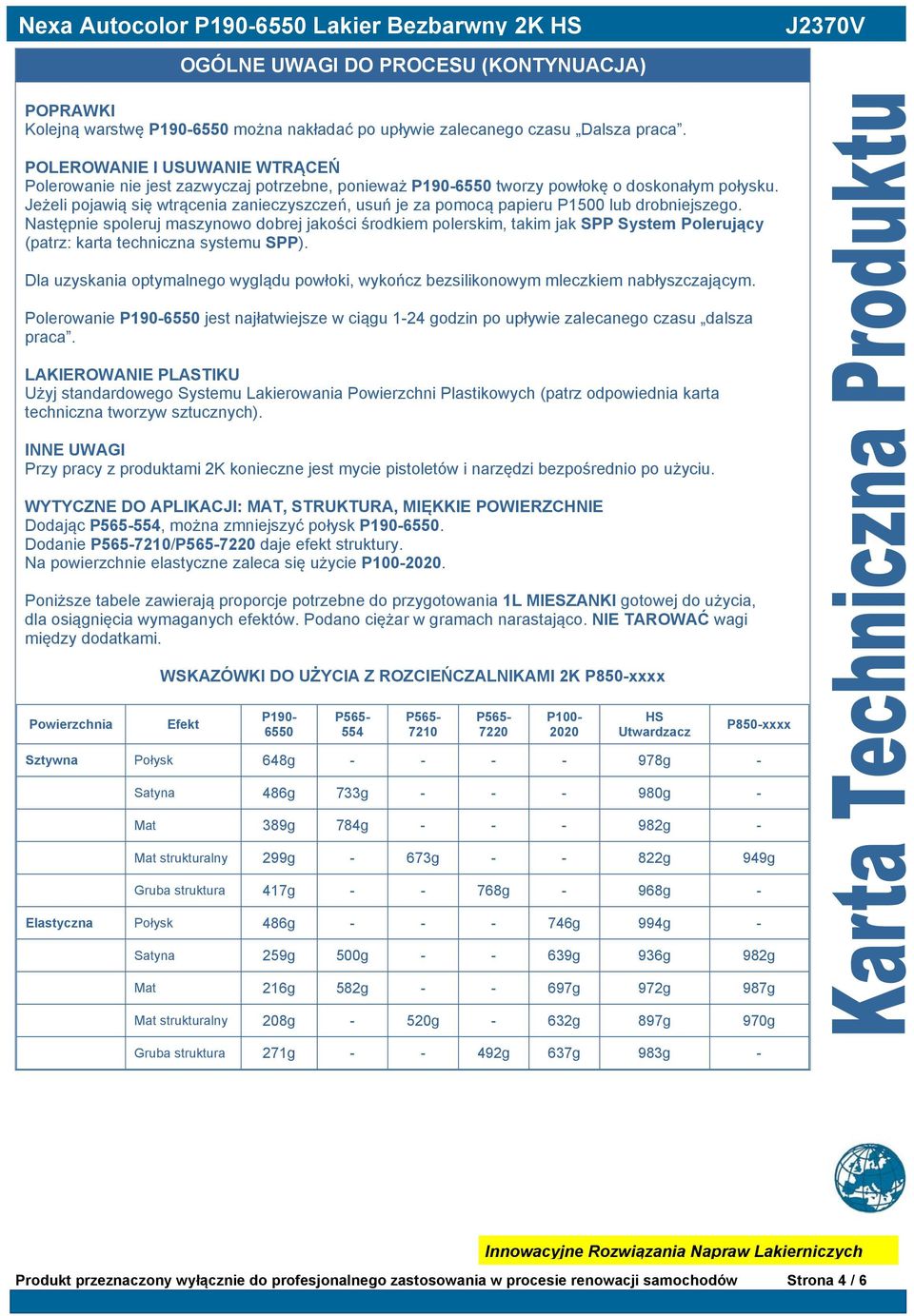 Jeżeli pojawią się wtrącenia zanieczyszczeń, usuń je za pomocą papieru P1500 lub drobniejszego.