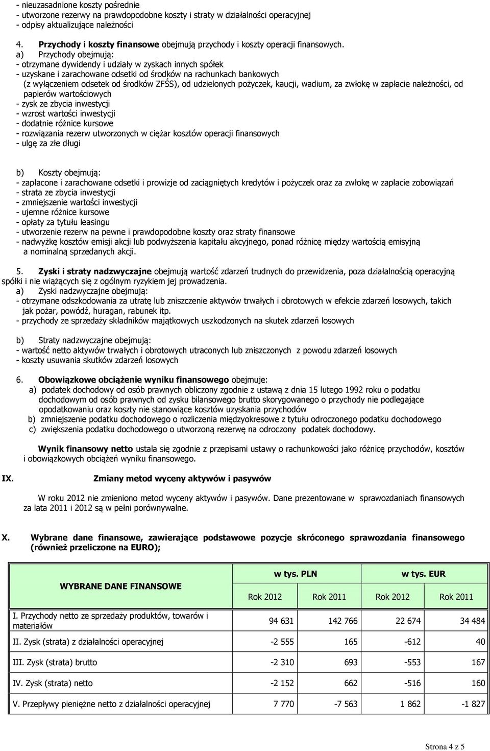 a) Przychody obejmują: - otrzymane dywidendy i udziały w zyskach innych spółek - uzyskane i zarachowane odsetki od środków na rachunkach bankowych (z wyłączeniem odsetek od środków ZFŚS), od