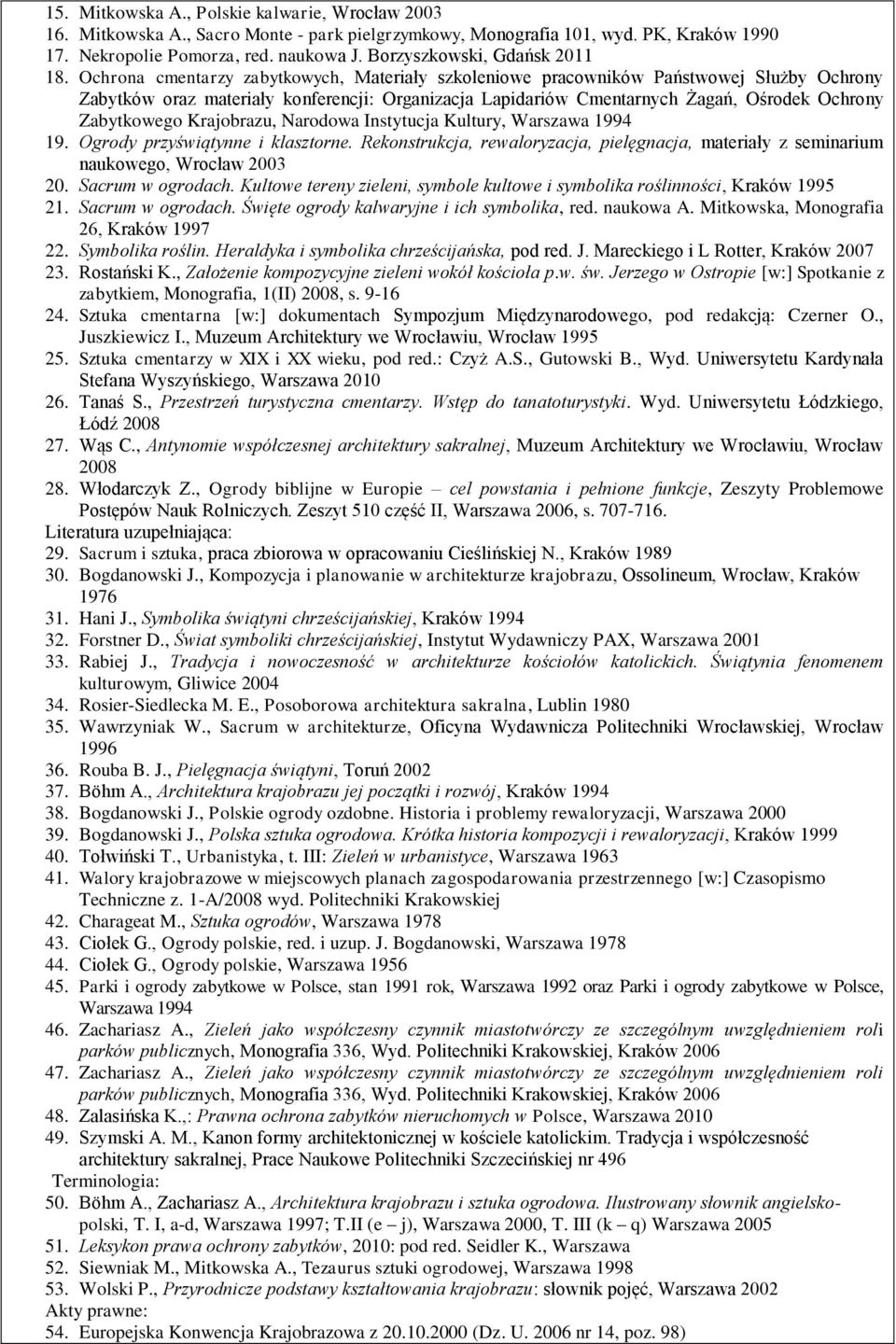 Ochrona cmentarzy zabytkowych, Materiały szkoleniowe pracowników Państwowej Służby Ochrony Zabytków oraz materiały konferencji: Organizacja Lapidariów Cmentarnych Żagań, Ośrodek Ochrony Zabytkowego