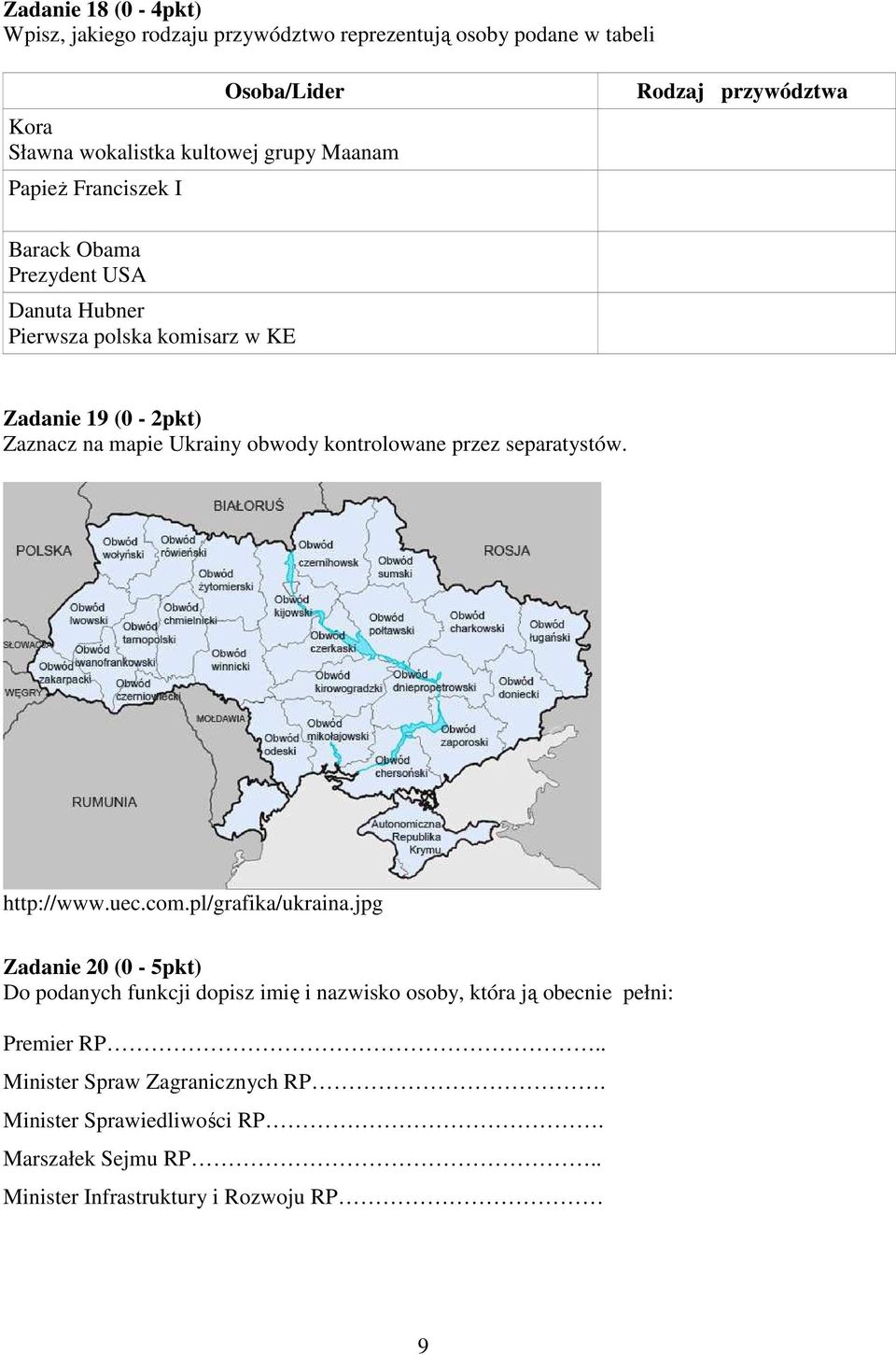 Ukrainy obwody kontrolowane przez separatystów. http://www.uec.com.pl/grafika/ukraina.