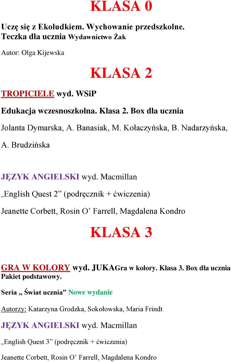 Macmillan English Quest 2 (podręcznik + ćwiczenia) Jeanette Corbett, Rosin O Farrell, Magdalena Kondro KLASA 3 GRA W KOLORY wyd. JUKAGra w kolory. Klasa 3.