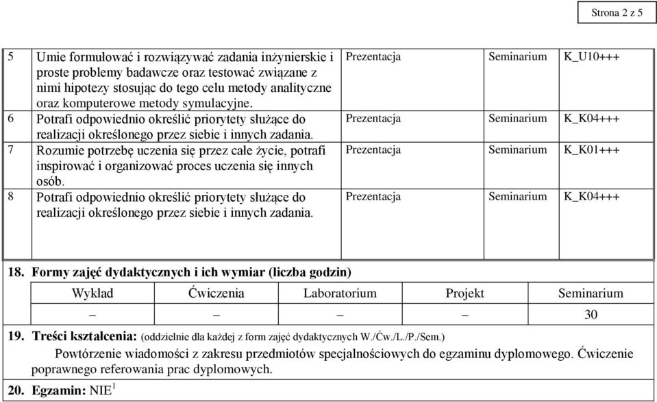 7 Rozumie potrzebę uczenia się przez całe życie, potrafi inspirować i organizować proces uczenia się innych osób.