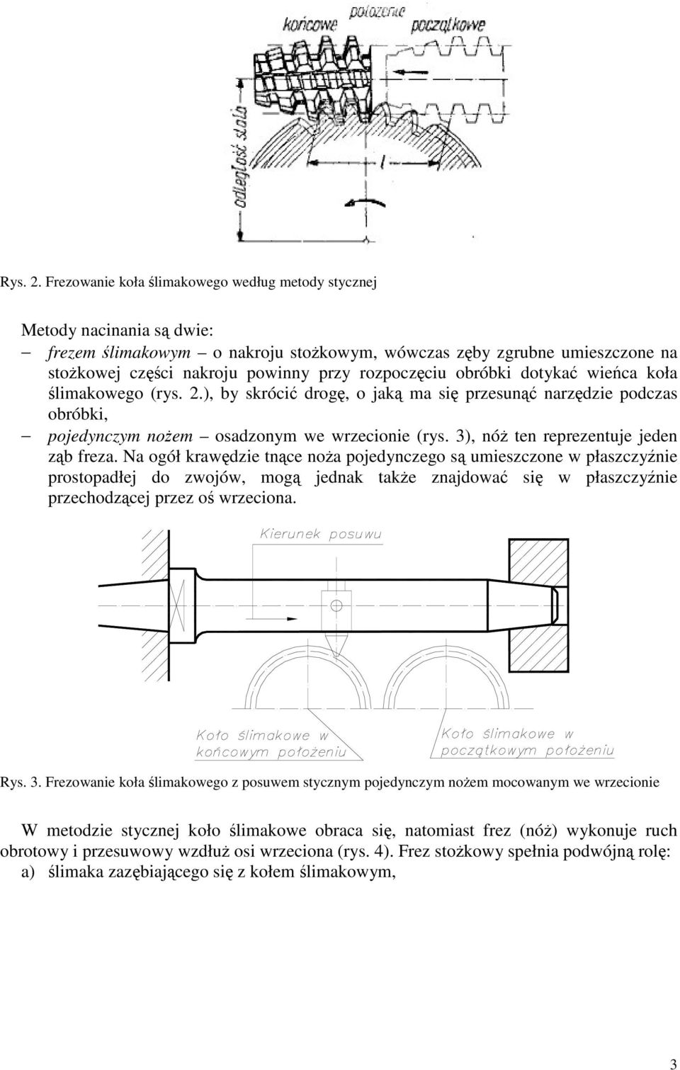 Na ogół krawdie tnce noa pojedyncego s umiescone w płascynie prostopadłej do wojów, mog jednak take najdowa si w płascynie prechodcej pre o wreciona. Rys. 3.