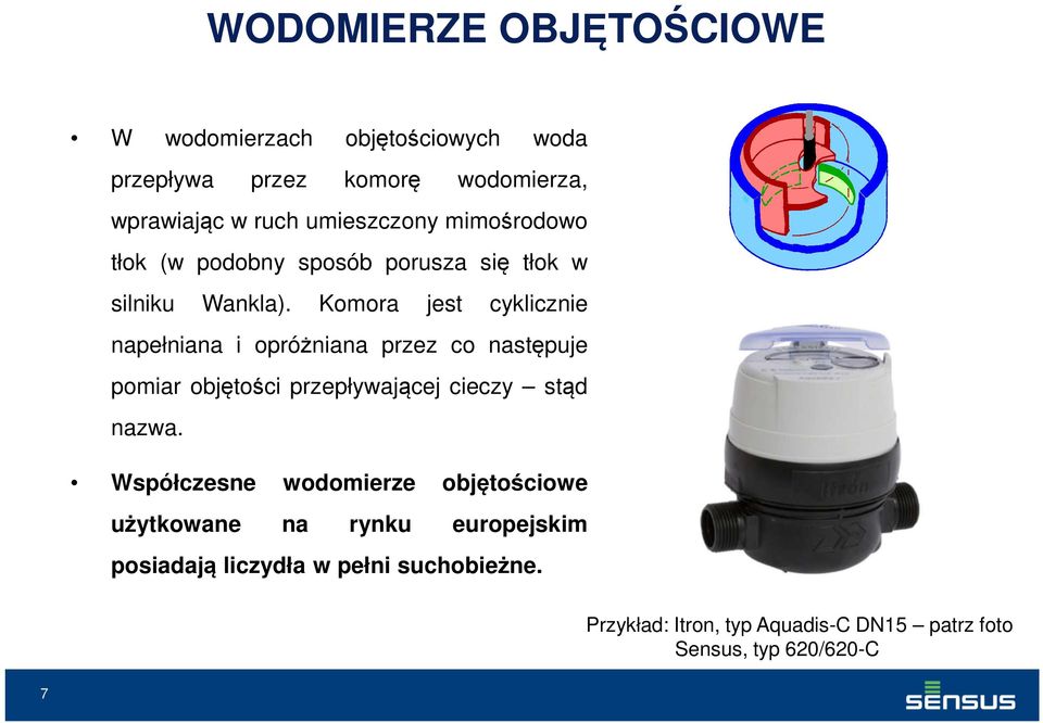 Komora jest cyklicznie napełniana i opróżniana przez co następuje pomiar objętości przepływającej cieczy stąd nazwa.