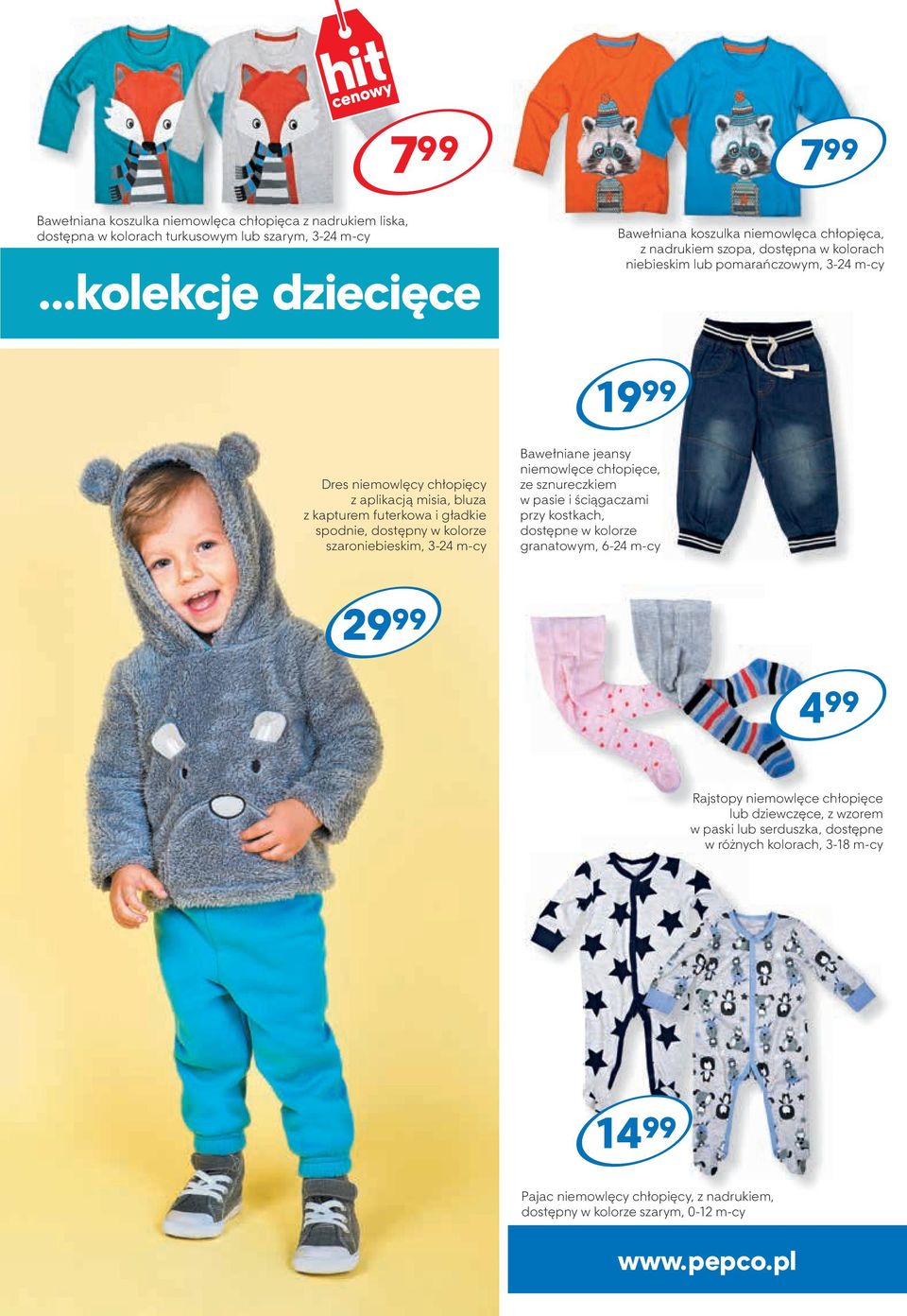 misia, bluza z kapturem futerkowa i gładkie spodnie, dostępny w kolorze szaroniebieskim, 3-24 m-cy Bawełniane jeansy niemowlęce chłopięce, ze sznureczkiem w pasie i ściągaczami przy