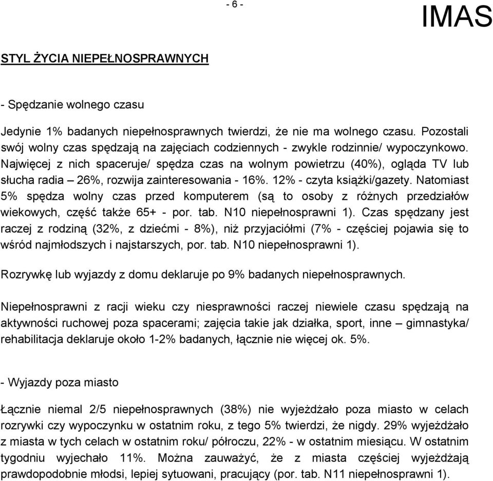 Najwięcej z nich spaceruje/ spędza czas na wolnym powietrzu (4), ogląda TV lub słucha radia 2, rozwija zainteresowania - 1. 1 - czyta książki/gazety.