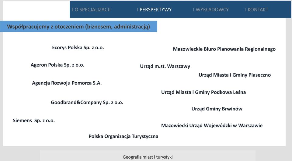 z o.o. Goodbrand&Company Sp. z o.o. Urząd Gminy Brwinów Mazowiecki Urząd Wojewódzki w Warszawie Polska Organizacja Turystyczna