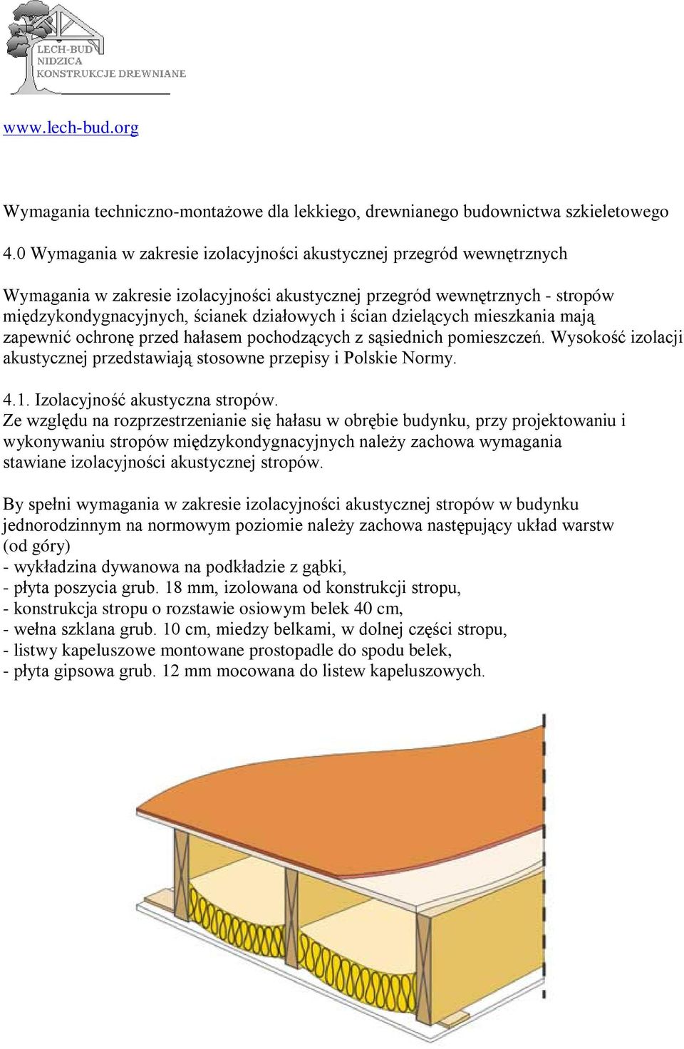 dzielących mieszkania mają zapewnić ochronę przed hałasem pochodzących z sąsiednich pomieszczeń. Wysokość izolacji akustycznej przedstawiają stosowne przepisy i Polskie Normy. 4.1.