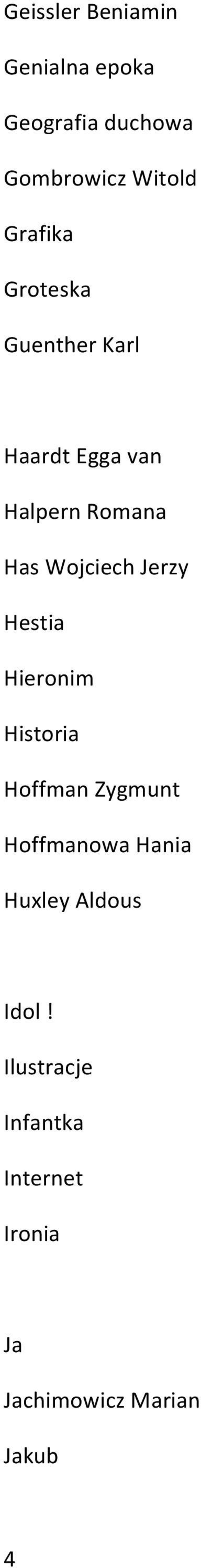 Wojciech Jerzy Hestia Hieronim Historia Hoffman Zygmunt Hoffmanowa Hania