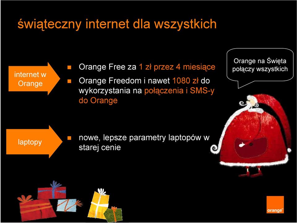 wykorzystania na połączenia i SMS-y do Orange Orange na Święta