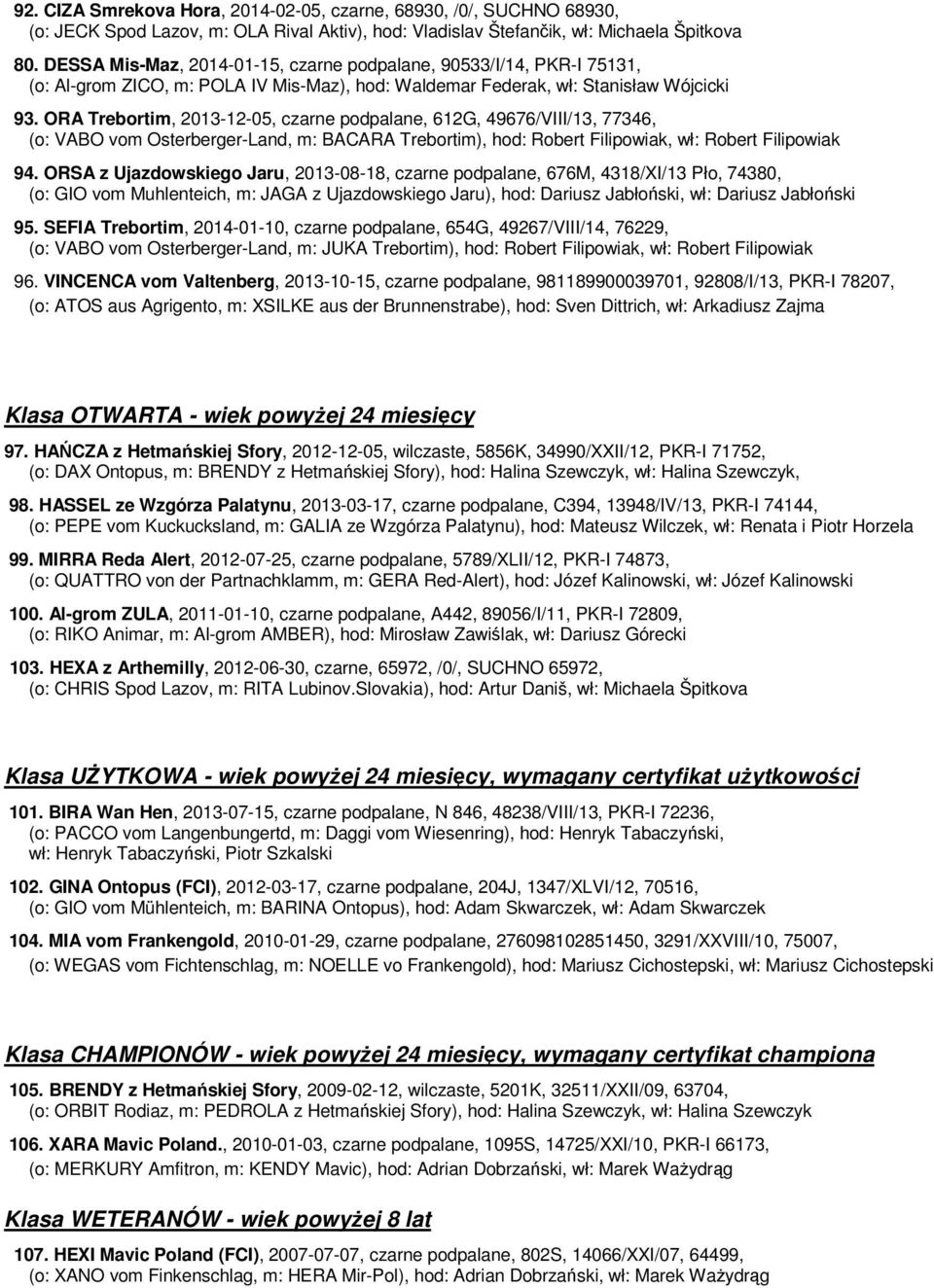 ORA Trebortim, 2013-12-05, czarne podpalane, 612G, 49676/VIII/13, 77346, (o: VABO vom Osterberger-Land, m: BACARA Trebortim), hod: Robert Filipowiak, wł: Robert Filipowiak 94.