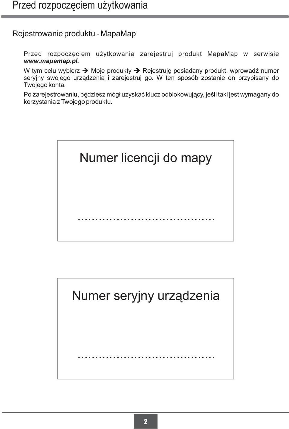 W tym celu wybierz Moje produkty Rejestruję posiadany produkt, wprowadź numer seryjny swojego urządzenia i zarejestruj go.