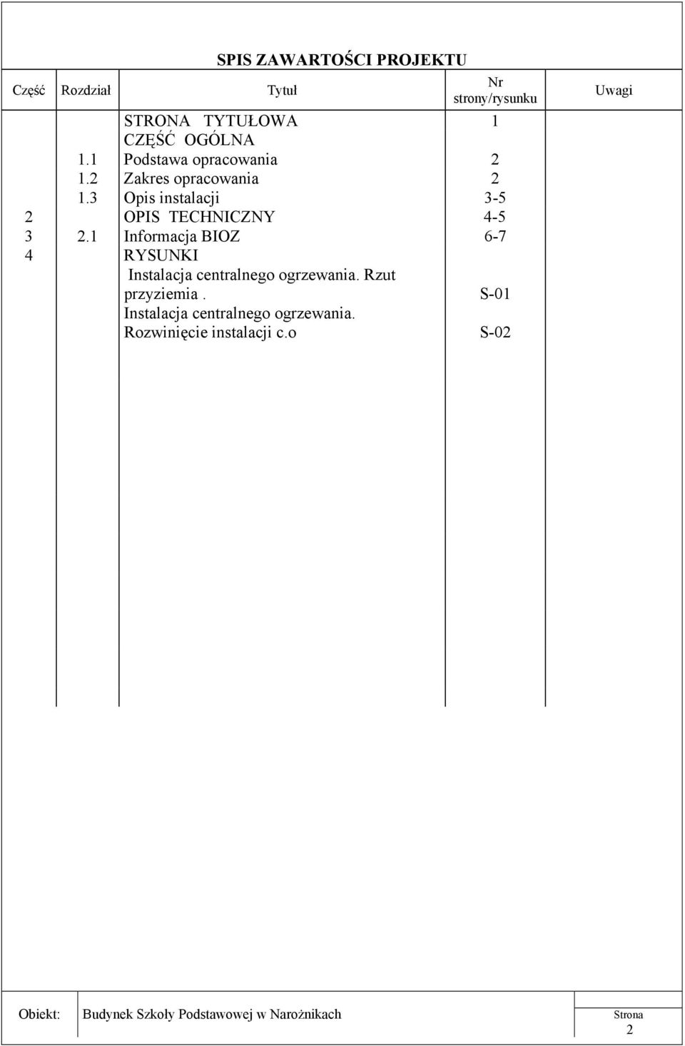 3 Opis instalacji 3-5 2 OPIS TECHNICZNY 4-5 3 2.