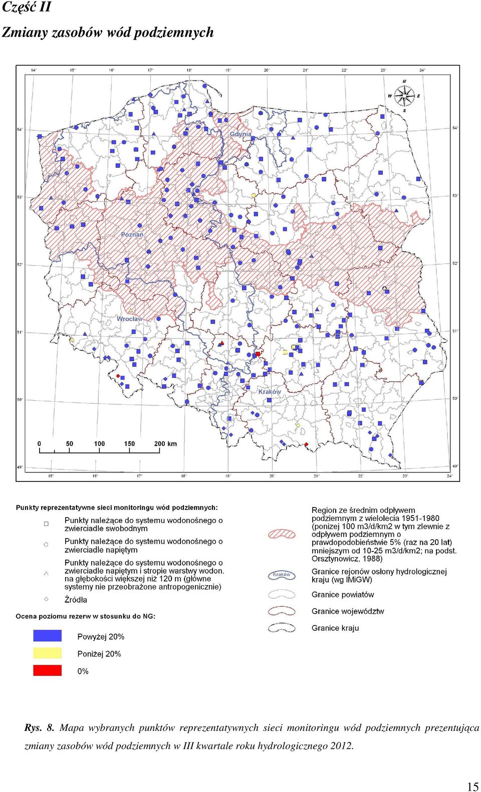 monitoringu wód podziemnych prezentująca zmiany