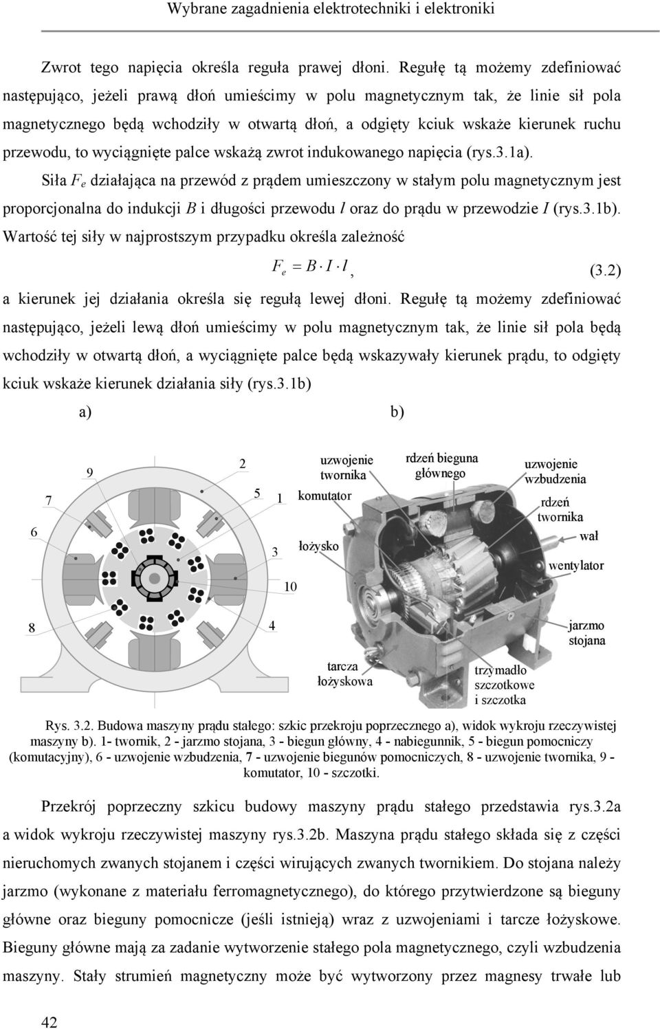 przewodu, to wyciągnięte palce wskażą zwrot indukowanego napięcia (rys.3.1a).