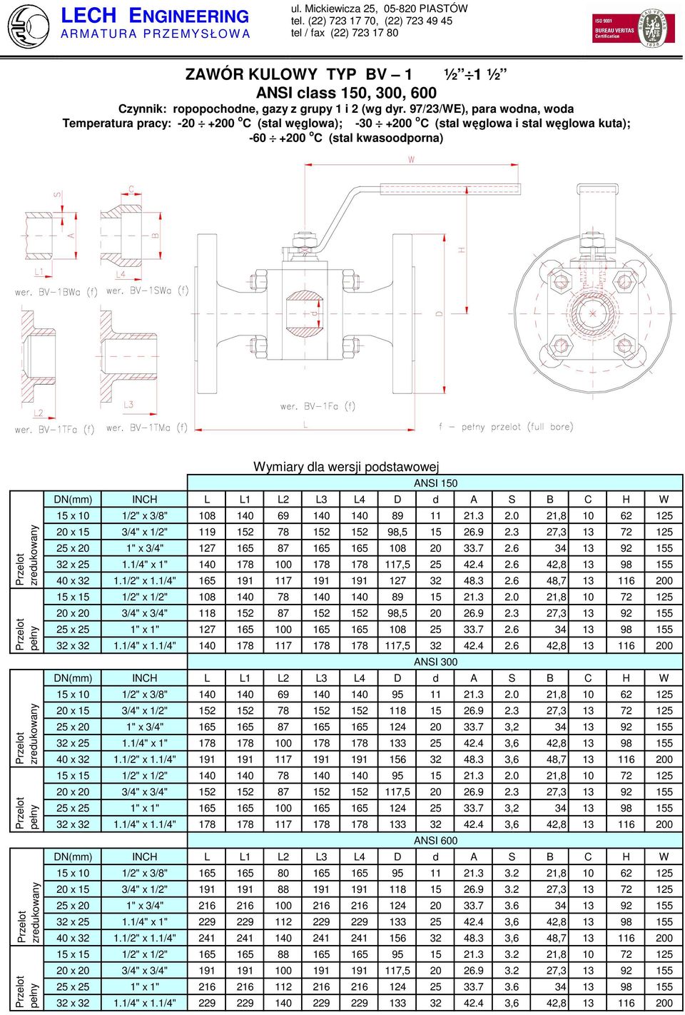 DN(mm) INCH L L1 L2 L3 L4 D d A S B C H W 15 x 10 1/2" x 3/8" 108 140 69 140 140 89 11 21.3 2.0 21,8 10 62 125 20 x 15 3/4" x 1/2" 119 152 78 152 152 98,5 15 26.9 2.