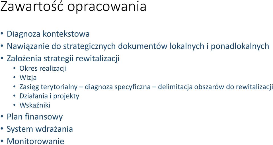 realizacji Wizja Zasięg terytorialny diagnoza specyficzna delimitacja obszarów