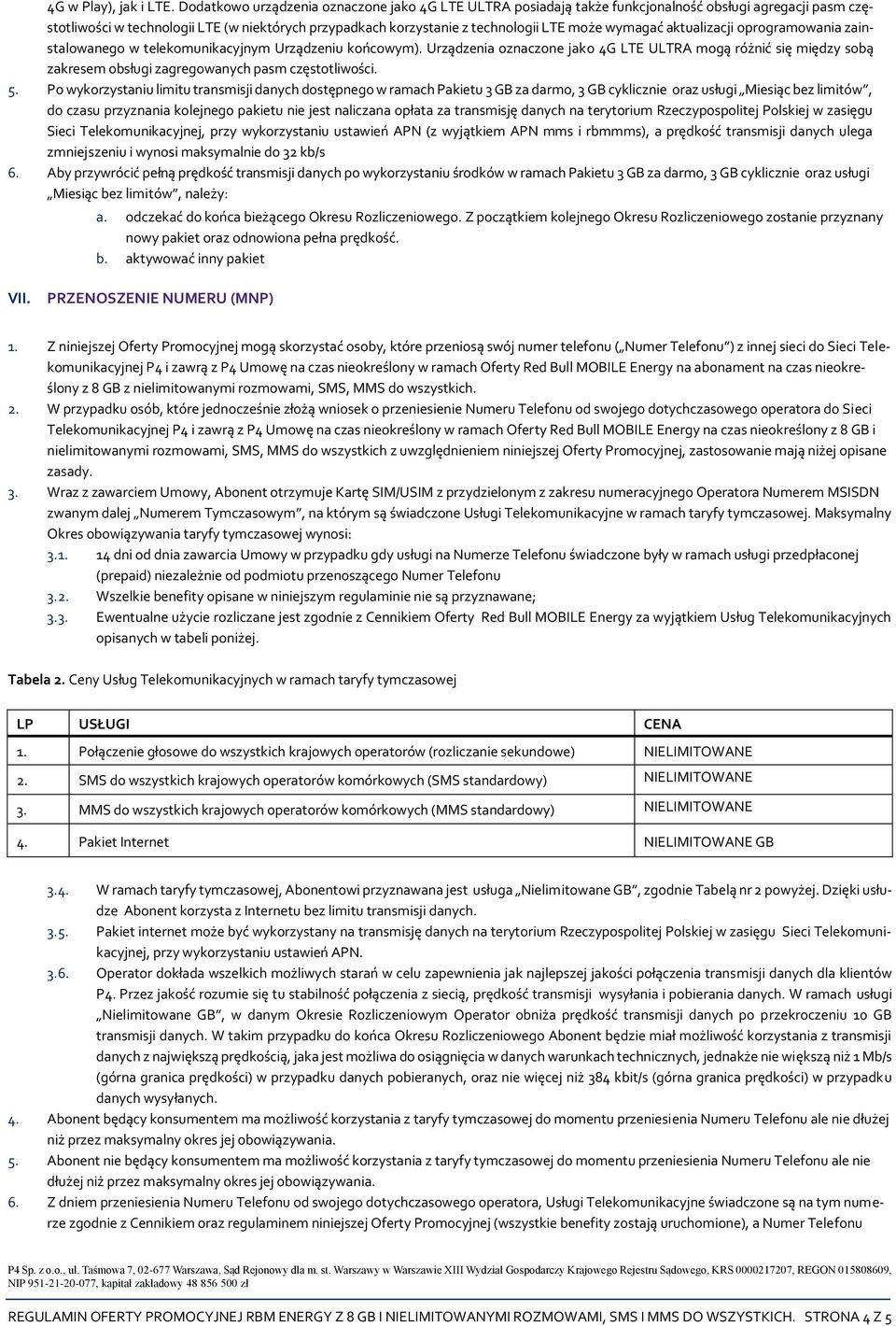 wymagać aktualizacji oprogramowania zainstalowanego w telekomunikacyjnym Urządzeniu końcowym).