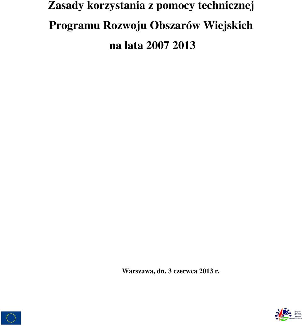 Obszarów Wiejskich na lata 2007