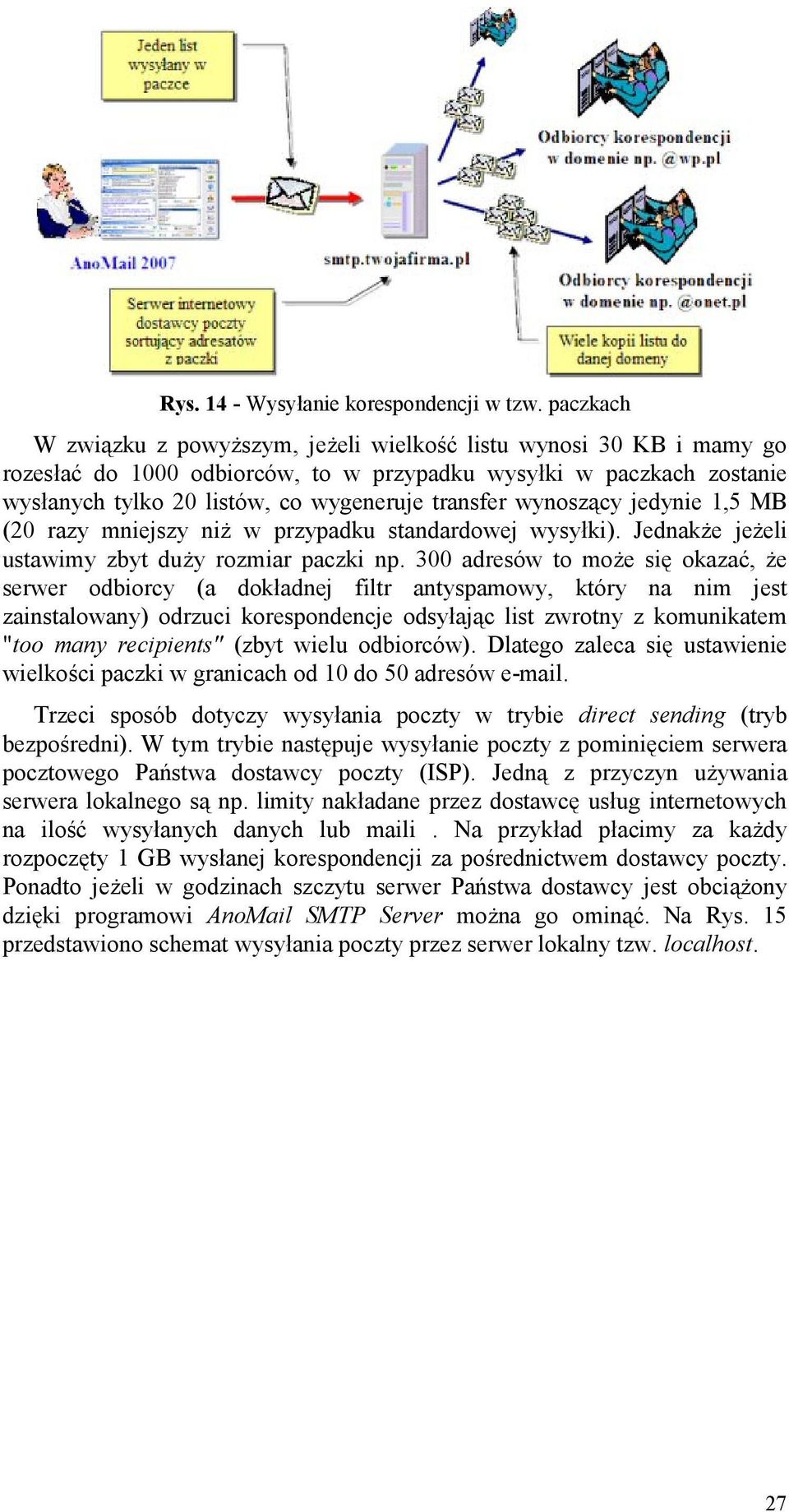 wynosz%cy jedynie 1,5 MB (20 razy mniejszy ni w przypadku standardowej wysyki). Jednake jeeli ustawimy zbyt duy rozmiar paczki np.