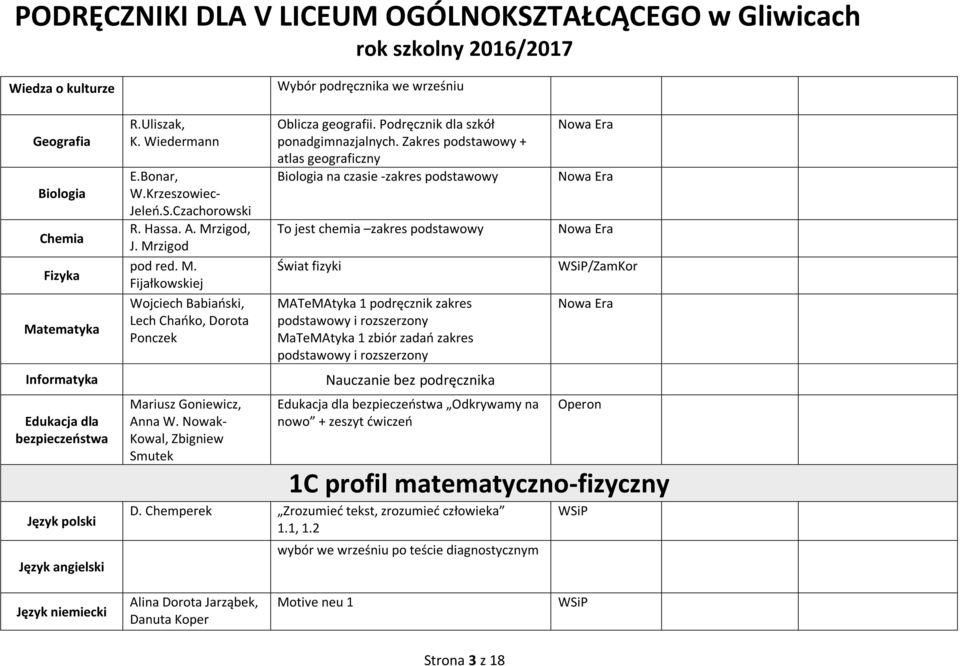 Podręcznik dla szkół ponadgimnazjalnych.