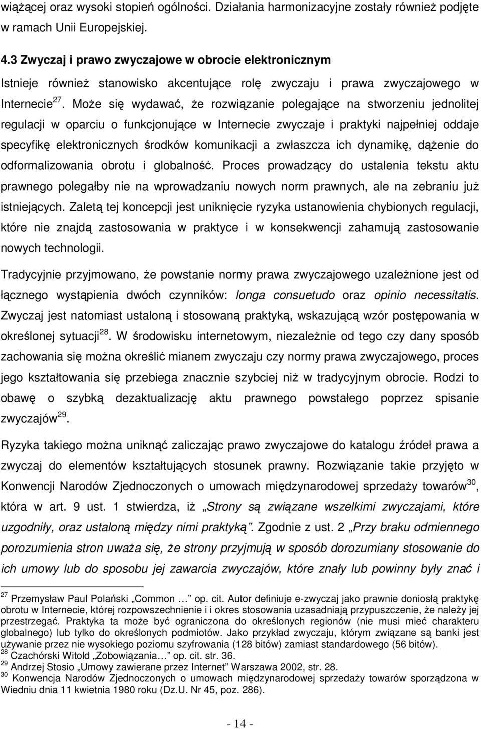 Może się wydawać, że rozwiązanie polegające na stworzeniu jednolitej regulacji w oparciu o funkcjonujące w Internecie zwyczaje i praktyki najpełniej oddaje specyfikę elektronicznych środków