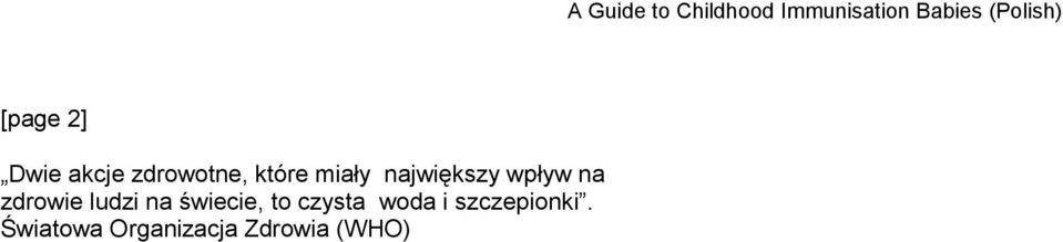 ludzi na świecie, to czysta woda i