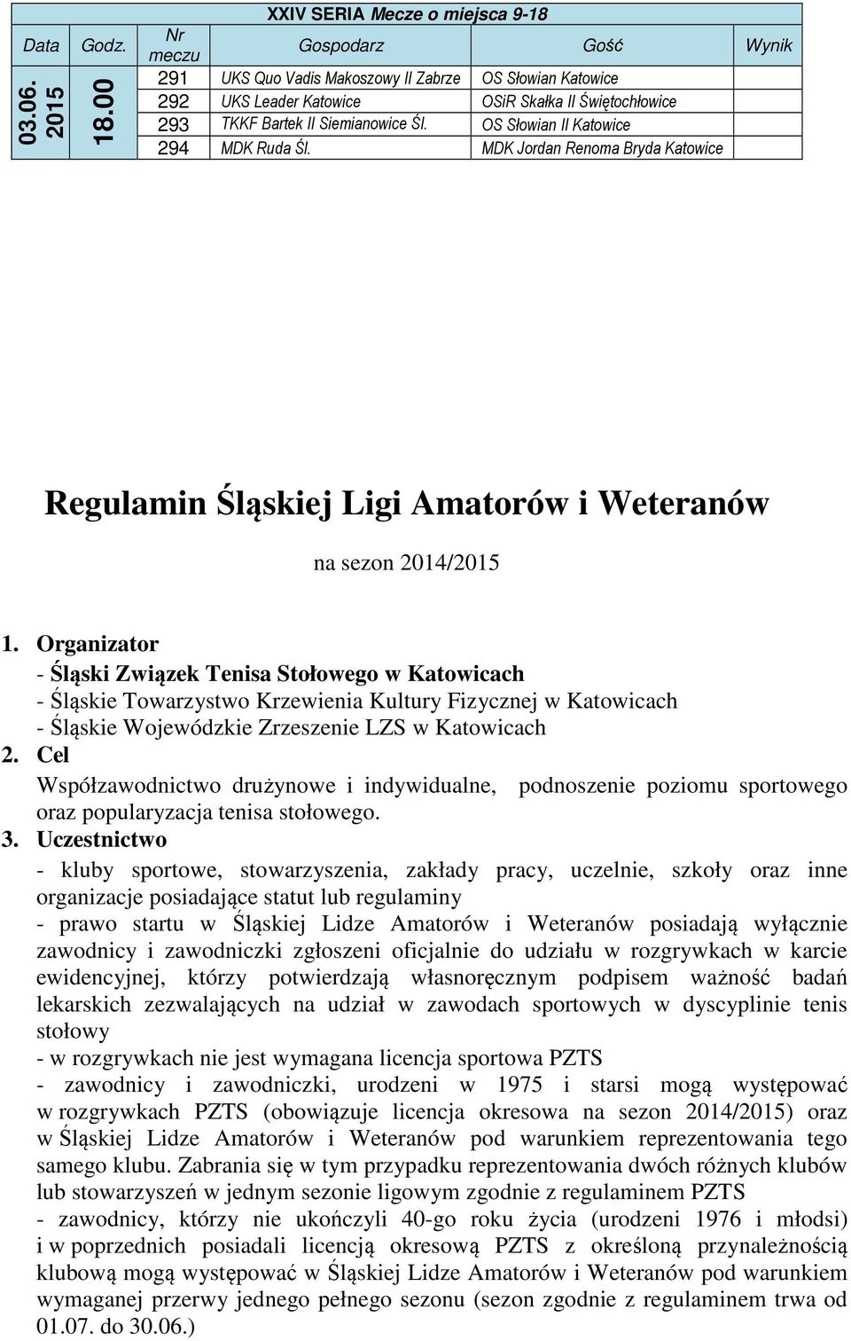 Organizator - Śląski Związek Tenisa Stołowego w Katowicach - Śląskie Towarzystwo Krzewienia Kultury Fizycznej w Katowicach - Śląskie Wojewódzkie Zrzeszenie LZS w Katowicach 2.