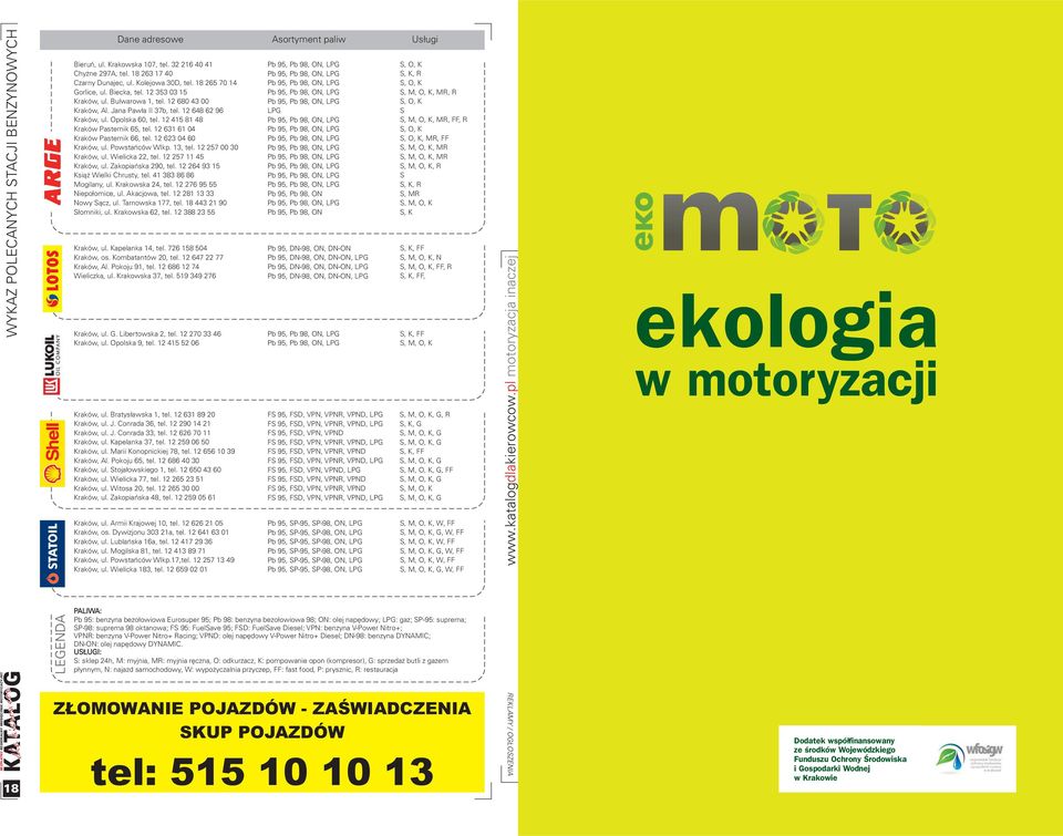 12 415 81 48 Kraków Pasternik 65, tel. 12 631 61 04 Kraków Pasternik 66, tel. 12 623 04 60 Kraków, ul. Powstañców Wlkp. 13, tel. 12 257 00 30 Kraków, ul. Wielicka 22, tel. 12 257 11 45 Kraków, ul.