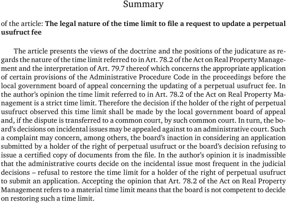 7 thereof which concerns the appropriate application of certain provisions of the Administrative Procedure Code in the proceedings before the local government board of appeal concerning the updating