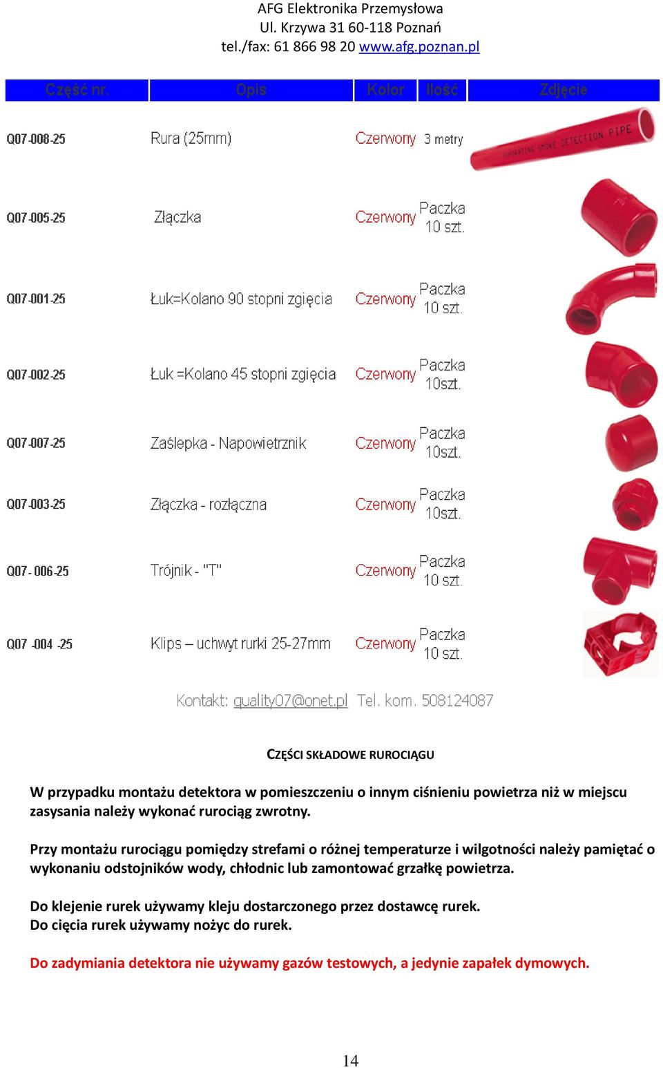 Przy montażu rurociągu pomiędzy strefami o różnej temperaturze i wilgotności należy pamiętać o wykonaniu odstojników wody,