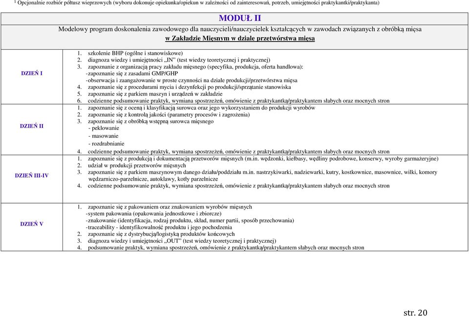 diagnoza wiedzy i umiejętności IN (test wiedzy teoretycznej i praktycznej) 3.