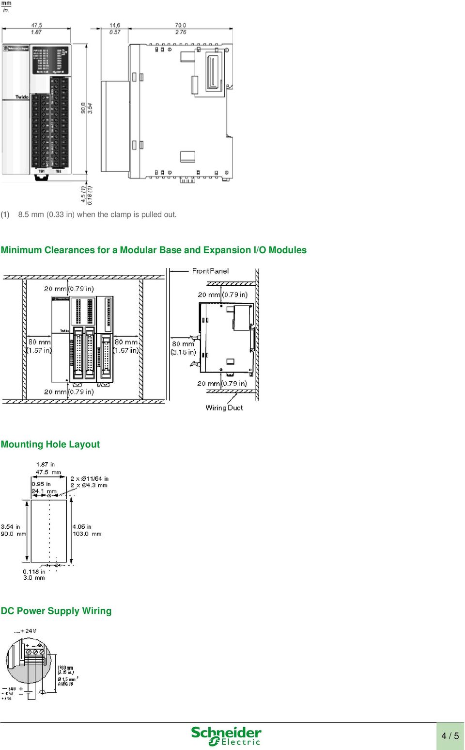 Minimum Clearances for a Modular Base