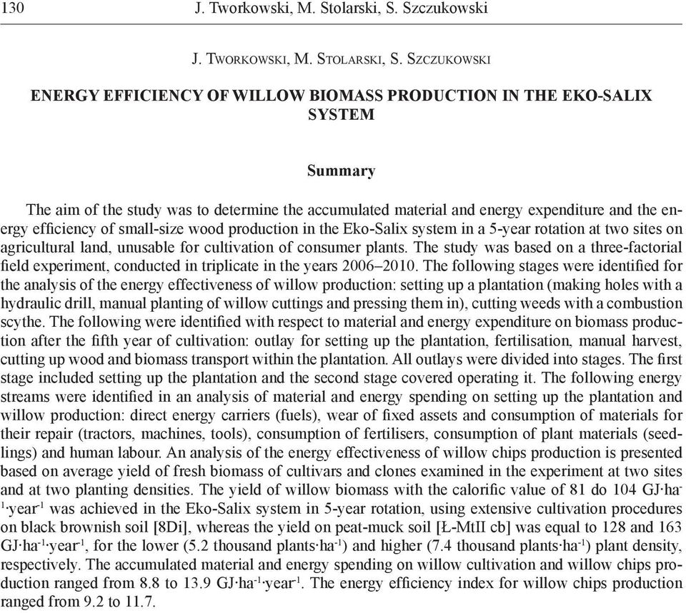 The study was based on a three-factorial field experiment, conducted in triplicate in the years 2006 2010.