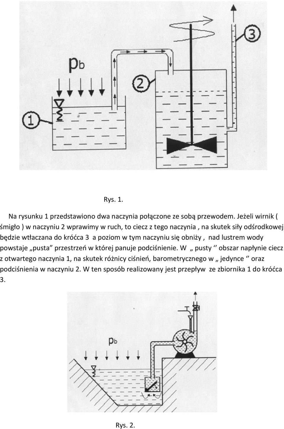 króćca 3 a poziom w tym naczyniu się obniży, nad lustrem wody powstaje pusta przestrzeń w której panuje podciśnienie.