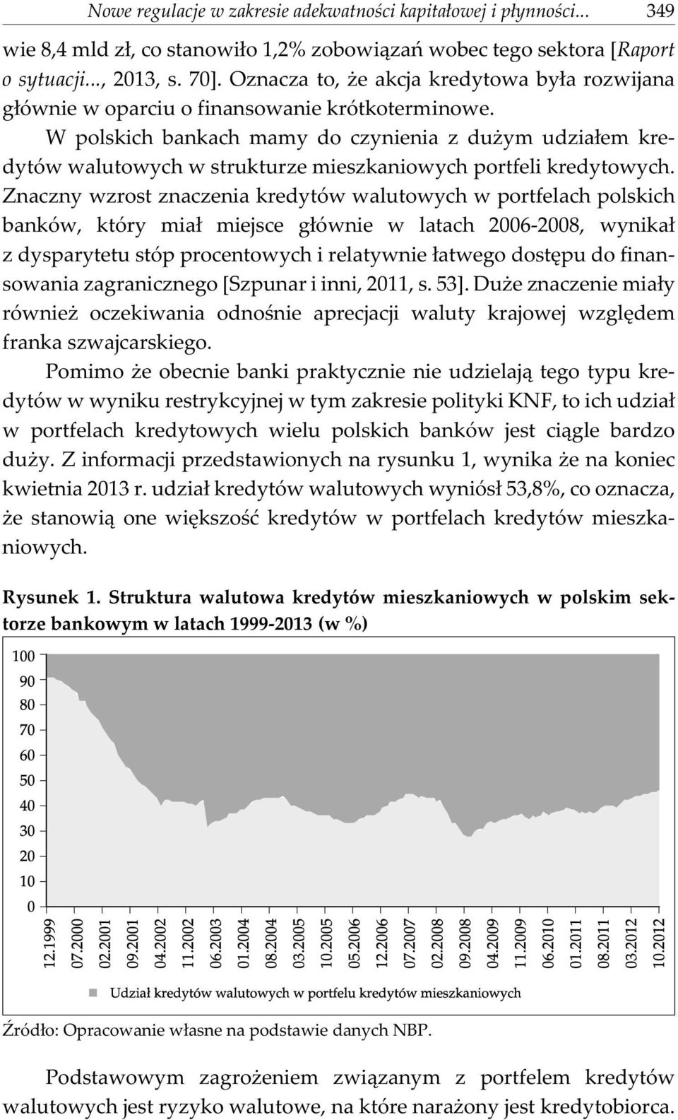 W polskich bankach mamy do czynienia z du ym udzia³em kredytów walutowych w strukturze mieszkaniowych portfeli kredytowych.