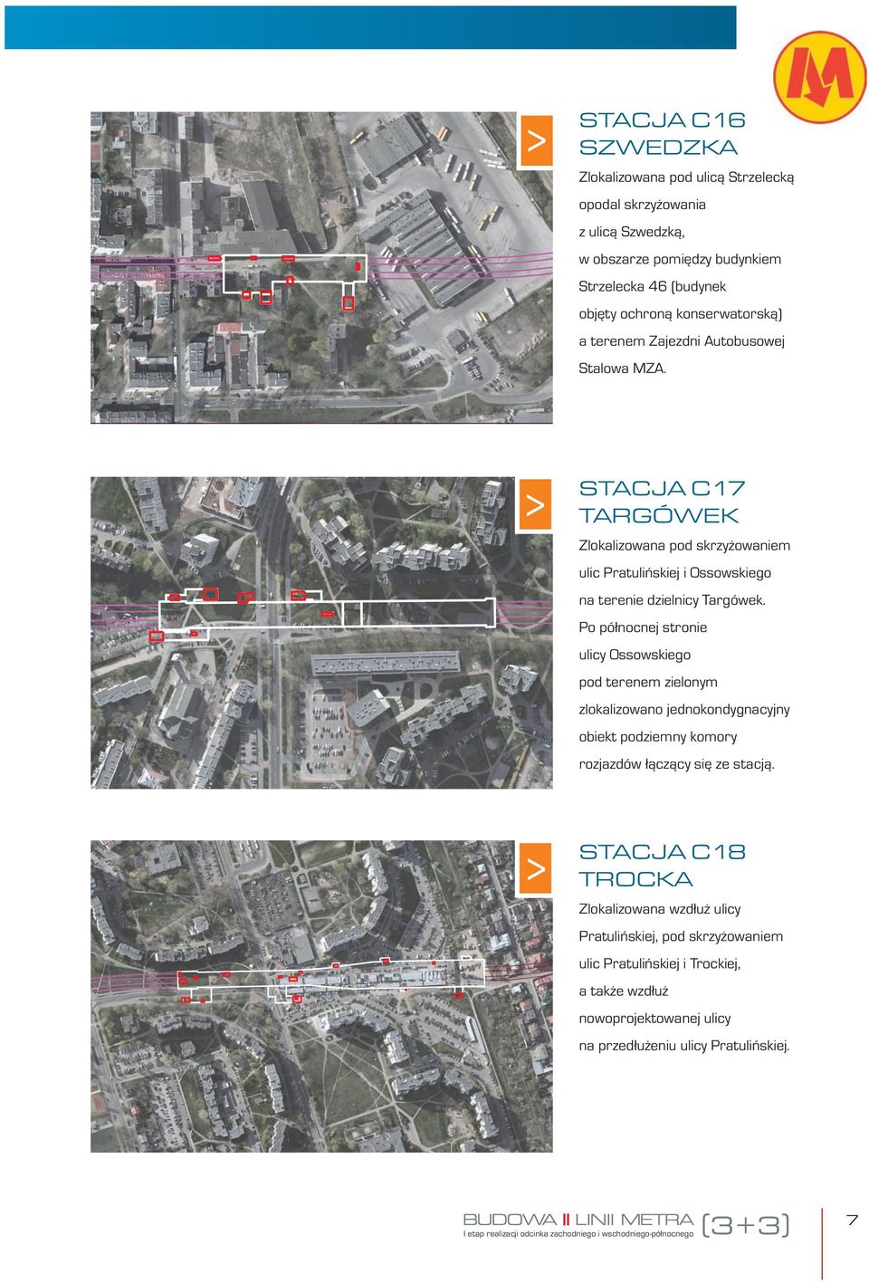 Po północnej stronie ulicy Ossowskiego pod terenem zielonym zlokalizowano jednokondygnacyjny obiekt podziemny komory rozjazdów łączący się ze stacją.