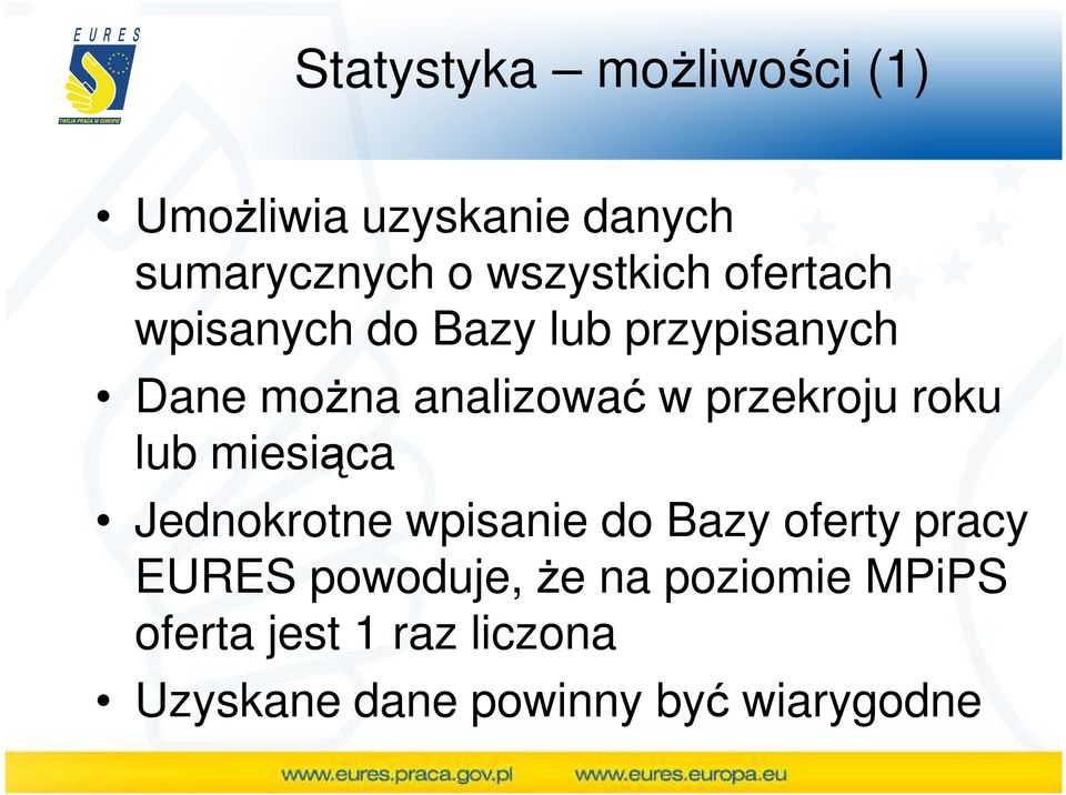 roku lub miesiąca Jednokrotne wpisanie do Bazy oferty pracy EURES powoduje, Ŝe