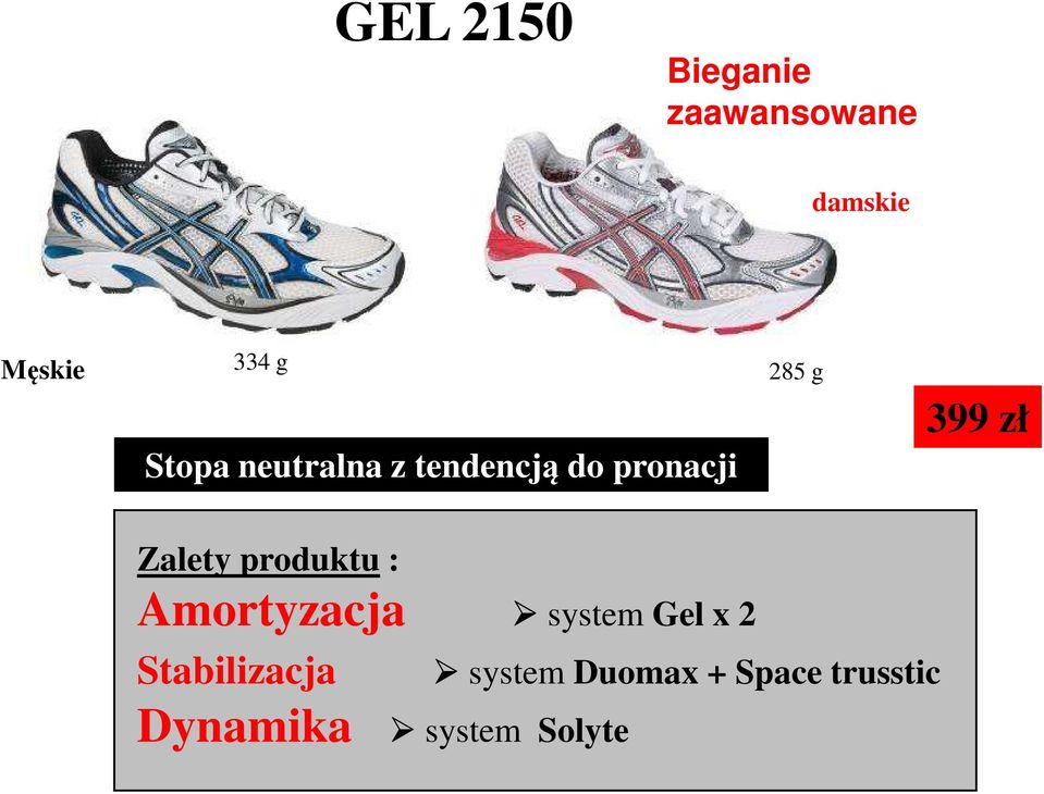 399 zł Amortyzacja system Gel x 2 Stabilizacja